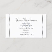 ライトブルーホワイトパールグリッターダイヤモンドモノグラム 名刺 (裏面)