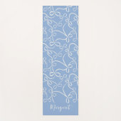 ライトブルーボウパターン名前をカスタムするヨガマット ヨガマット (正面)