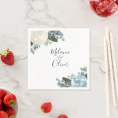 ライトブルーボタニカル結婚フローラナプキン スタンダードカクテルナプキン (インサイチュ)