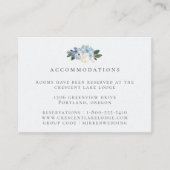 ライトブルーボタニカル結婚ホテル エンクロージャーカード (正面)