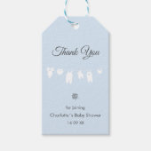 ライトブルーボホエレガントサンキューシャワー男の赤ちゃん ギフトタグ (正面)