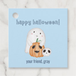 ライトブルーボーイズハッピーハローウィンラベル フェイバータグ