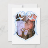 ライトブルーボークレストバプテスマサンキューカード 招待状 (正面)