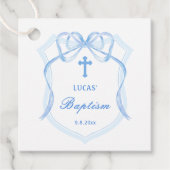 ライトブルーボークレストバプテスマメッセージカード フェイバータグ (正面)