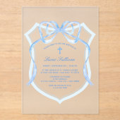 ライトブルーボークレストバプテスマ アクリル招待状 (正面)