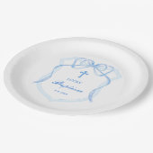 ライトブルーボークレストバプテスマ ペーパープレート (アングル)