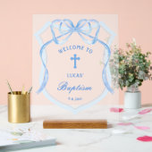 ライトブルーボークレストバプテスムウェルカム アクリルサイン (ウェディング)
