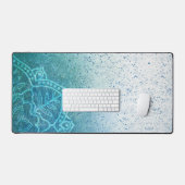 ライトブルーマンダラゼン デスクマット (キーボード&マウス)
