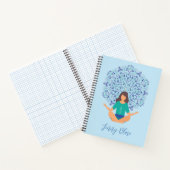 ライトブルーマンダラヨガポーズモノグラム名 ノートブック (内部)