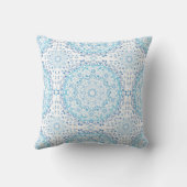 ライトブルーマンダラ装飾枕 クッション (裏面)