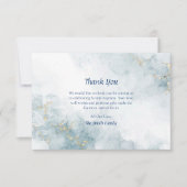 ライトブルーマーブル金ゴールドグリッターオーソドックスバプテスマ サンキューカード (正面)