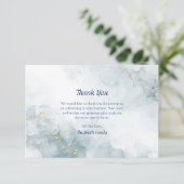 ライトブルーマーブル金ゴールドグリッターオーソドックスバプテスマ サンキューカード (スタンド正面)