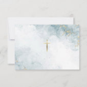 ライトブルーマーブル金ゴールドグリッターオーソドックスバプテスマ サンキューカード (裏面)