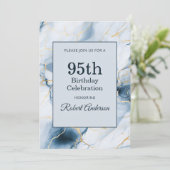 ライトブルーマーブル 95歳の誕生日 招待状 (スタンド正面)