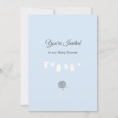 ライトブルーミニマル男の赤ちゃんシャワー招待状 招待状 (正面)