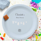 ライトブルーミニマル男の赤ちゃんシャワー ペーパープレート