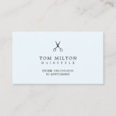 ライトブルーミニマル紙テクスチャヘアドレッサー 名刺 (正面)