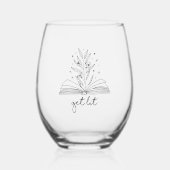 ライトブルーミングフローラブック ステムなしワイングラス (正面)