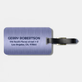 ライトブルーメタリックテクスチャカスタム文字 ラゲッジタグ (裏面横)