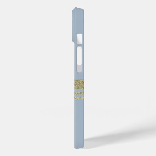 ライトブルーメディカルカドゥセウスフェイクゴールドフォイルストライプズ Case-Mate iPhoneケース (裏面 / 左)