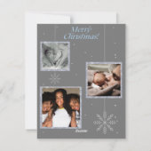 ライトブルーモダンとダークグレーのメリークリスマス シーズンカード (裏面)