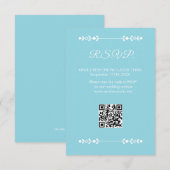ライトブルーモダンとホワイトのRSVPカード 出欠カード (正面/裏面)
