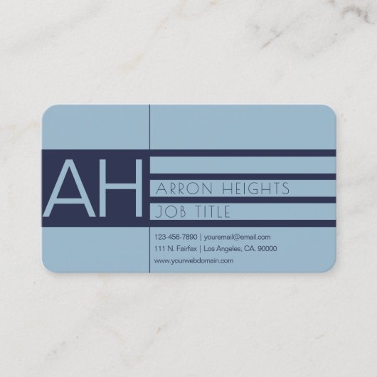 ライトブルーモダンとライトブルー 名刺 (正面)