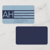 ライトブルーモダンとライトブルー 名刺 (正面/裏面)