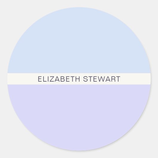 ライトブルーモダンとラベンダー封筒用シール ラウンドシール (正面)