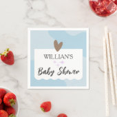 ライトブルーモダンの小さな星の赤ちゃんシャワー スタンダードカクテルナプキン (インサイチュ)