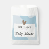 ライトブルーモダンの小さな星の赤ちゃんシャワー フェイバーバッグ (正面)