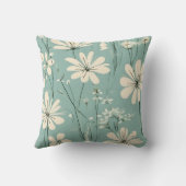 ライトブルーモダンの花 クッション (裏面)