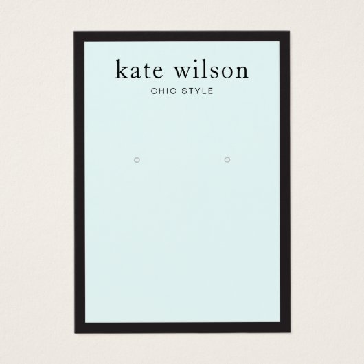 ライトブルーモダンイヤリング表示カード (正面)