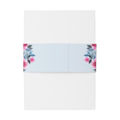 ライトブルーモダンウォーターカラーピンクローズ結婚ズ 招待状ベリーバンド (裏面例)