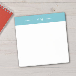 ライトブルーモダンガーリーモノグラムイニシャル ポストイット