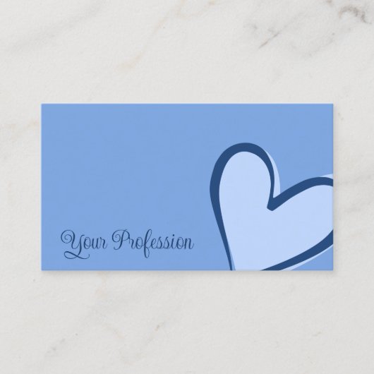 ライトブルーモダンゴージャスなハートかわいい 名刺 (正面)