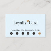 ライトブルーモダンゴールデンハート ロイヤリティカード (正面)