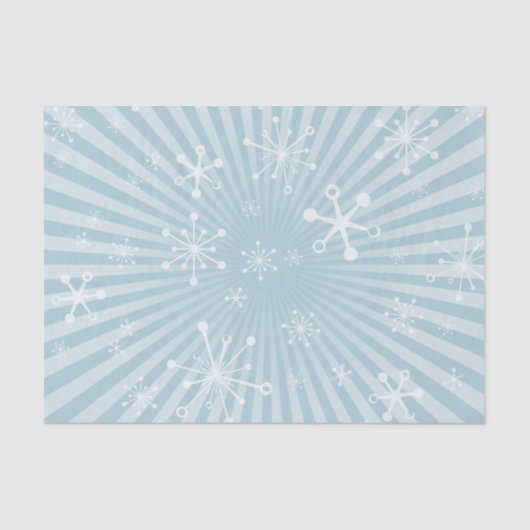 ライトブルーモダンスノーフレークティッシュペーパー 薄葉紙 (正面)