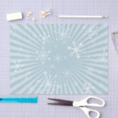 ライトブルーモダンスノーフレークティッシュペーパー 薄葉紙 (クラフト)