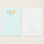 ライトブルーモダンネックレス表示カード (正面&裏面)