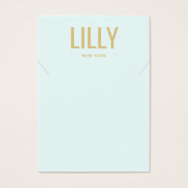 ライトブルーモダンネックレス表示カード