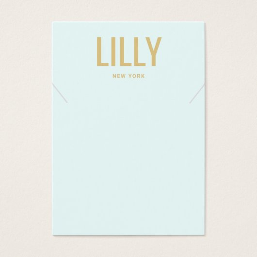 ライトブルーモダンネックレス表示カード (正面)