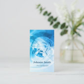 ライトブルーモダンハイテクノロジー 名刺 (スタンド正面)