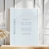 ライトブルーモダンバー（ユダヤ教の）バル・ミツバーウェルカムサイン ポスター