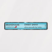 ライトブルーモダンフォイルとブラックグリッタリーリップバーム ラベル (デザイン1)