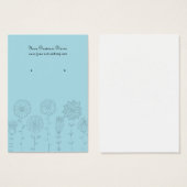 ライトブルーモダンフラワーカスタムズイヤリングカード (正面&裏面)