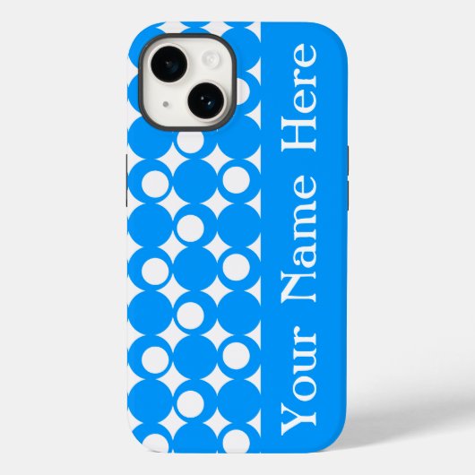 ライトブルーモダンボールデザイン（名前） Case-Mate iPhoneケース (裏面)
