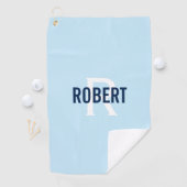 ライトブルーモダンモノグラムmens名ゴルフタオル ゴルフタオル (インサイチュ)