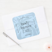 ライトブルーモダン体ローション角製品ラベル スクエアシール (封筒)