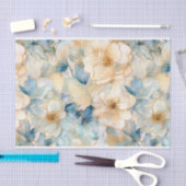 ライトブルーモダン抽象芸術バラ 薄葉紙 (クラフト)